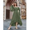 image:imageScarlet Darkness Renaissance Dress Women Off Shoulder Bell Sleeve Peasant Pirate DressArmy Green