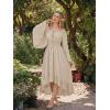 image:imageScarlet Darkness Renaissance Dress Women Off Shoulder Bell Sleeve Peasant Pirate DressBeige