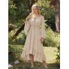 image:imageScarlet Darkness Renaissance Dress Women Off Shoulder Bell Sleeve Peasant Pirate DressBeige