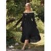 image:imageScarlet Darkness Renaissance Dress Women Off Shoulder Bell Sleeve Peasant Pirate DressBlack