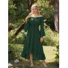 image:imageScarlet Darkness Renaissance Dress Women Off Shoulder Bell Sleeve Peasant Pirate DressGreen