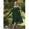image:imageScarlet Darkness Renaissance Dress Women Off Shoulder Bell Sleeve Peasant Pirate DressGreen