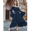 image:imageScarlet Darkness Renaissance Dress Women Off Shoulder Bell Sleeve Peasant Pirate DressNavy Blue