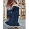 image:imageScarlet Darkness Renaissance Dress Women Off Shoulder Bell Sleeve Peasant Pirate DressNavy Blue