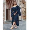 image:imageScarlet Darkness Renaissance Dress Women Off Shoulder Bell Sleeve Peasant Pirate DressNavy Blue