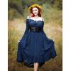 image:imageScarlet Darkness Renaissance Dress Women Off Shoulder Bell Sleeve Peasant Pirate DressNavy Blue