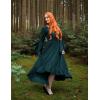 image:imageScarlet Darkness Renaissance Dress Women Off Shoulder Bell Sleeve Peasant Pirate DressPonderosa Green