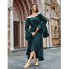 image:imageScarlet Darkness Renaissance Dress Women Off Shoulder Bell Sleeve Peasant Pirate DressPonderosa Green