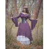 image:imageScarlet Darkness Renaissance Dress Women Off Shoulder Bell Sleeve Peasant Pirate DressPurple Sage