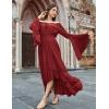 image:imageScarlet Darkness Renaissance Dress Women Off Shoulder Bell Sleeve Peasant Pirate DressRed