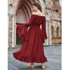 image:imageScarlet Darkness Renaissance Dress Women Off Shoulder Bell Sleeve Peasant Pirate DressRed