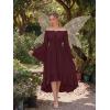 image:imageScarlet Darkness Renaissance Dress Women Off Shoulder Bell Sleeve Peasant Pirate DressWine