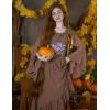 image:imageScarlet Darkness Renaissance Dress Women Off Shoulder Bell Sleeve Peasant Pirate DressWoodsmoke Brown
