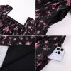 image:imageScarlet Darkness Womens Floral Corset Dress with Split 2026 Summer Spring Square Neck Midi Milkmaid DressesBlack Pink Floral