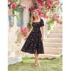 image:imageScarlet Darkness Womens Floral Corset Dress with Split 2026 Summer Spring Square Neck Midi Milkmaid DressesBlack Pink Floral