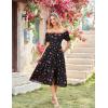 image:imageScarlet Darkness Womens Floral Corset Dress with Split 2026 Summer Spring Square Neck Midi Milkmaid DressesBlack Pink Floral
