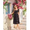 image:imageScarlet Darkness Womens Floral Corset Dress with Split 2026 Summer Spring Square Neck Midi Milkmaid DressesBlack Pink Floral