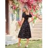 image:imageScarlet Darkness Womens Floral Corset Dress with Split 2026 Summer Spring Square Neck Midi Milkmaid DressesBlack Pink Floral