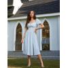 image:imageScarlet Darkness Womens Floral Corset Dress with Split 2026 Summer Spring Square Neck Midi Milkmaid DressesGreen Blue Floral