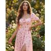 image:imageScarlet Darkness Womens Floral Corset Dress with Split 2026 Summer Spring Square Neck Midi Milkmaid DressesPink Floral