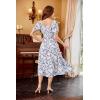 image:imageScarlet Darkness Womens Floral Corset Dress with Split 2026 Summer Spring Square Neck Midi Milkmaid DressesWhite Deepblue Floral