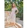 image:imageScarlet Darkness Womens Floral Corset Dress with Split 2026 Summer Spring Square Neck Midi Milkmaid DressesWhite Pink Floral