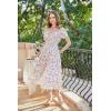 image:imageScarlet Darkness Womens Floral Corset Dress with Split 2026 Summer Spring Square Neck Midi Milkmaid DressesWhite Pink Floral