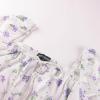 image:imageScarlet Darkness Womens Floral Corset Dress with Split 2026 Summer Spring Square Neck Midi Milkmaid DressesWhite Purple Bouquetfloral