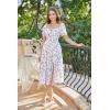 image:imageScarlet Darkness Womens Floral Corset Dress with Split 2026 Summer Spring Square Neck Midi Milkmaid DressesWhite Purple Floral
