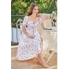 image:imageScarlet Darkness Womens Floral Corset Dress with Split 2026 Summer Spring Square Neck Midi Milkmaid DressesWhite Purple Floral