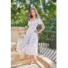 image:imageScarlet Darkness Womens Floral Corset Dress with Split 2026 Summer Spring Square Neck Midi Milkmaid DressesWhite Purple Floral