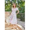 image:imageScarlet Darkness Womens Floral Corset Dress with Split 2026 Summer Spring Square Neck Midi Milkmaid DressesWhite Purple Floral