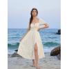 image:imageScarlet Darkness Womens Floral Corset Dress with Split 2026 Summer Spring Square Neck Midi Milkmaid DressesWhite Yellow Floral