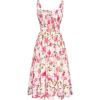 image:imageSCARLET DARKNESS Womens Floral Midi Dress Corset Sundresses 2026 Summer Spring Vacation Milkmaid DressesBeige Rosered Floral