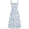 White Blue Floral