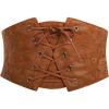 image:imageScarlet Darkness Renaissance Corset Belt for Women Laceup Front Wide Waist Belt Goth Pirate Costume AccessoriesBrown