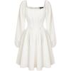 image:imageScarlet Darkness Renaissance Corset Dress Long Sleeve Mini Dresses for Women Fishbone Fall Wedding Guest Party DressWhite