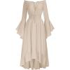image:imageScarlet Darkness Renaissance Dress Women Off Shoulder Bell Sleeve Peasant Pirate DressBeige