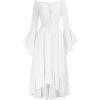 image:imageScarlet Darkness Renaissance Dress Women Off Shoulder Bell Sleeve Peasant Pirate DressWhite