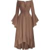 image:imageScarlet Darkness Renaissance Dress Women Off Shoulder Bell Sleeve Peasant Pirate DressWoodsmoke Brown