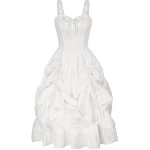 image:imageScarlet Darkness Corset Dress for Women Renaissance Dress Midi Sleeveless Victorian Dresses