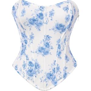 image:imageScarlet Darkness Corset Tops for Women Renaissance Floral Bustier Western Concert Going Out TopBlue