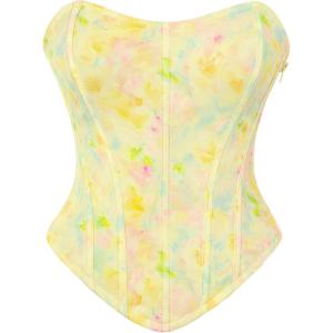 image:imageScarlet Darkness Corset Tops for Women Renaissance Floral Bustier Western Concert Going Out TopYellow