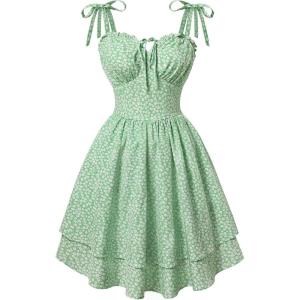 image:imageScarlet Darkness Floral Mini Dress for Women Teens Summer 2026 Fairy Corset Sundress Graduation DressesGreen Daisies
