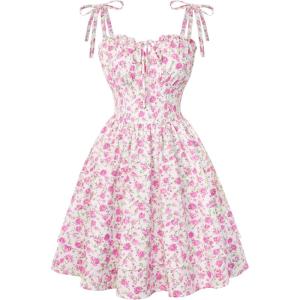 image:imageScarlet Darkness Floral Mini Dress for Women Teens Summer 2026 Fairy Corset Sundress Graduation DressesPink Floral