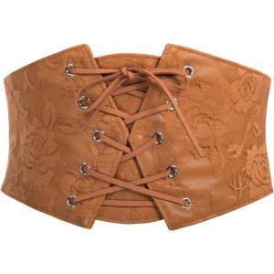 image:imageScarlet Darkness Renaissance Corset Belt for Women Laceup Front Wide Waist Belt Goth Pirate Costume AccessoriesBronze