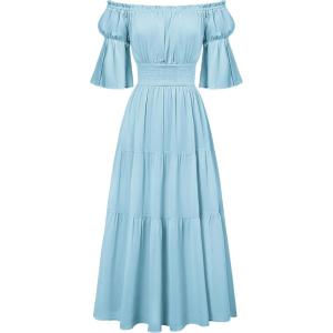 image:imageScarlet Darkness Renaissance Costume Women Maxi Tiered Long Dresses Cottagecore DressSky Blue