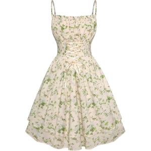 image:imageScarlet Darkness Women Corset Floral Dress Spaghetti Strap Mini Sundress for TeensGreen Floral