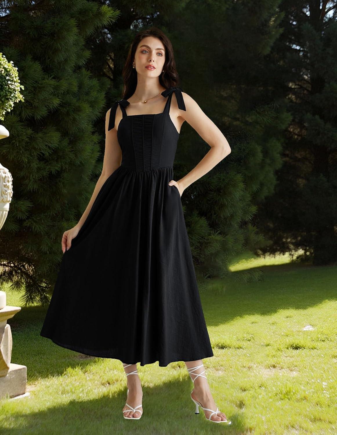 image:imageScarlet Darkness Women Renaissance Corset Dress Square Neck Cottagecore Fishbone SundressBlack