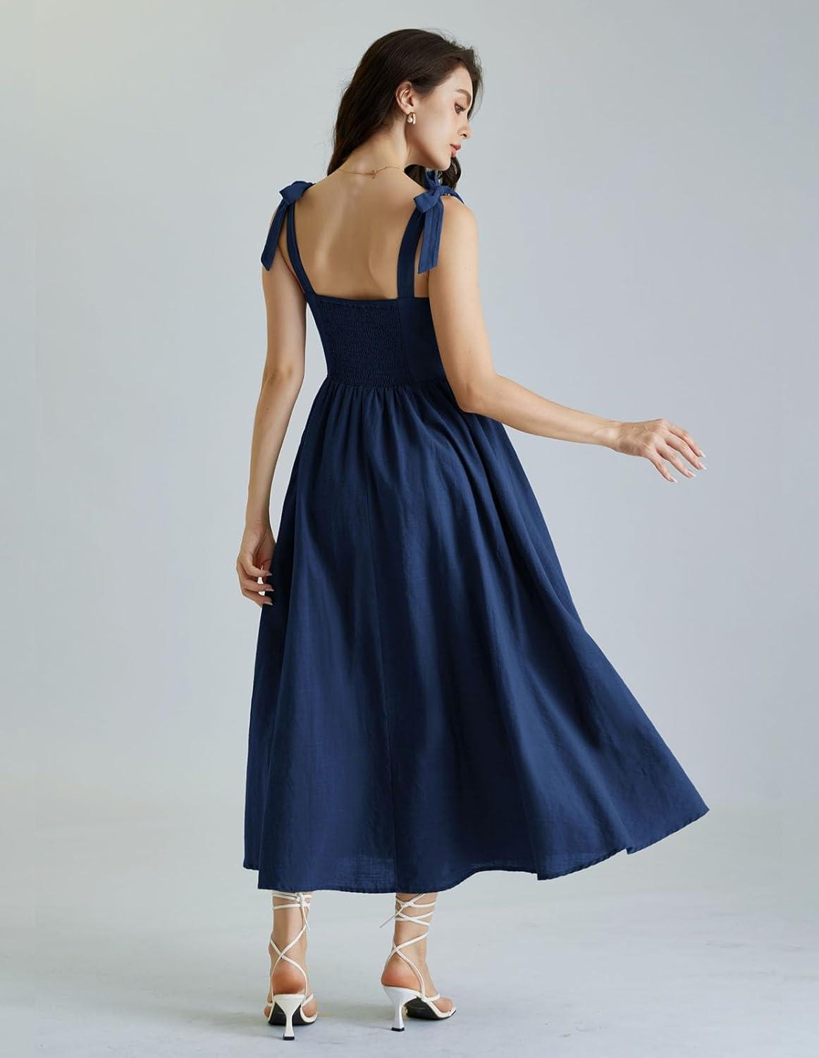 image:imageScarlet Darkness Women Renaissance Corset Dress Square Neck Cottagecore Fishbone SundressNavy